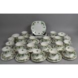 A Colclough Ivy Pattern Tea Set to comprise Cups, Saucers, Side Plates, Milk Jug, Sugar Bowl Etc,