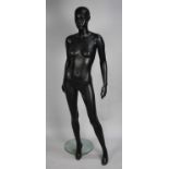 A Female Shop Mannequin on Perspex and Chrome Base, 176cms High