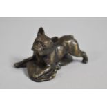 A Small Bronze Study of a Boxer Dog, 6.5cms long