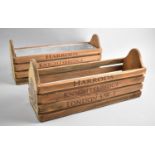 A Pair of Reproduction Wooden Planters, Inscribed for Harrods and with Printed Paper Crests to Ends,