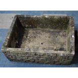 A Reconstituted Stone Garden Planter of Rectangular Form, 64x51x20cms High