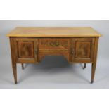 An Edwardian Inlaid walnut Dressing Table Base on Square Tapering Supports having Replacement Top,