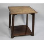 A Late 20th Century Square Topped Coffee Table with Stretcher Shelf, 53cms Square