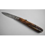A Vintage Folding Lock Knife by Simpson of Sheffield, Stag Horn Handle