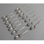 A Set of Fourteen Silver Teaspoons by William Hutton & Sons Ltd, Sheffield Hallmarks but Various