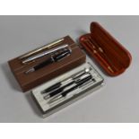 A Collection of Various Pens to Include Sheaffer Fountain Pen with 14ct Gold Nib, Boxed Cross