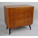 A 1960's/70's Three Drawer Bedroom Chest, 75cm wide
