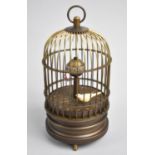 A Reproduction Brass Model of an Automaton Birdcage Clock, Movement Working Intermittently, 14cms