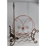 A Collection of Various Wrought Iron to include Plant Stand, Fire Dog and a Rectangular Plant Pot