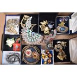 A Small Collection of Costume Jewellery, Mainly Brooches