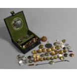 A Collection of Various Military Buttons and Badges Together with a Collection of Cufflinks etc