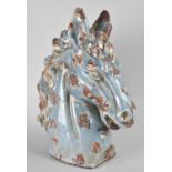 A Glazed Ceramic Sculpture, Horses Head, 33cms High