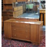 A 1960's/70's Dressing Chest with Three Centre Drawers Flanked by Cupboards, 114cm wide