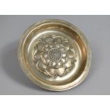 A Silver Dish with Embossed Yorkshire Rose by C J Vander Ltd, London Hallmark, 9.4cm diameter, 67.4g