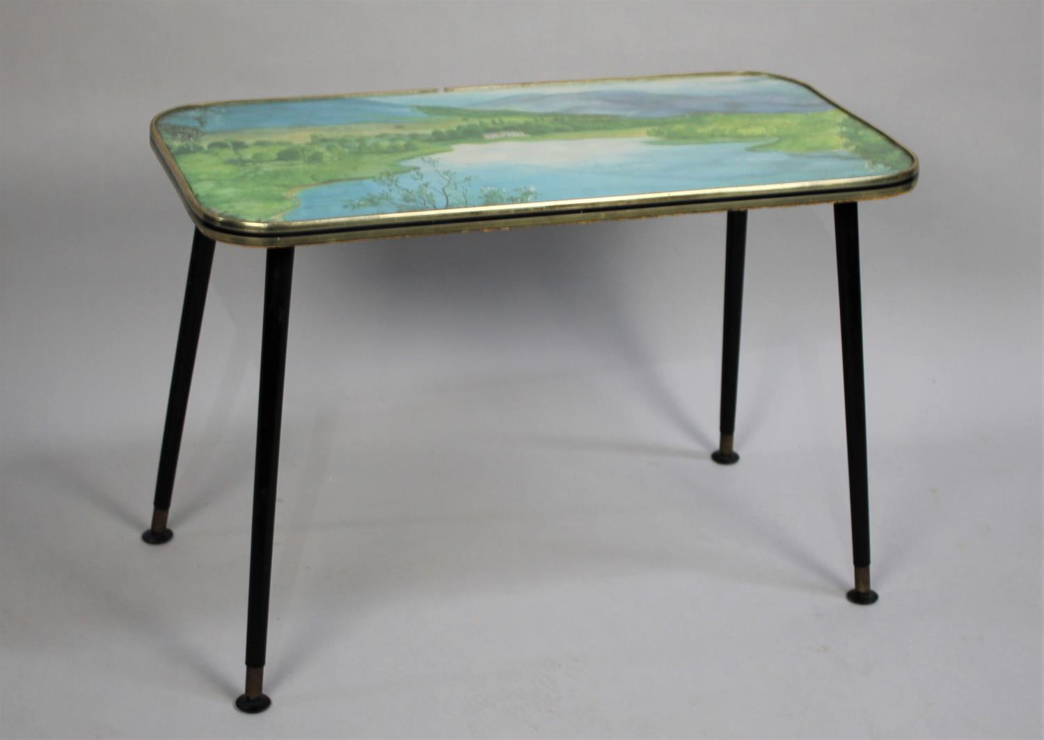 A 1960/70's Coffee Table with Country House Scene