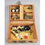 A Mid 20th Century Leather or Calf skin Jewellery Box Containing Costume Jewellery