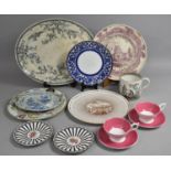 A Collection of Various Ceramics to include Pair of Coalport Pink and White Cabinet Cups and