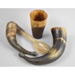 A Collection of Four Various Vintage Horn Items