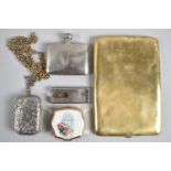 A Collection of Five Various Boxes to include Cigarette Case, Vesta, Pill Box, Cigar Cutter Etc