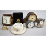 A Collection of Modern Mantel Clocks, Rototherm Thermometer etc