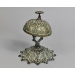 A Victorian Brass Countertop Bell, Working Order, 14cms High