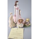A Coalport Figure, Marie Together with a Smaller Example and Two Beswick Beatrix Potter figures