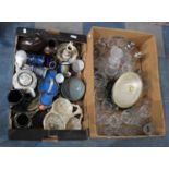 Two Boxes of Various Glass and Ceramics to comprise Noritake, Cut Glass Etc