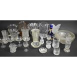 A Collection of Pressed and Moulded Glass, Five Babycham Glasses etc