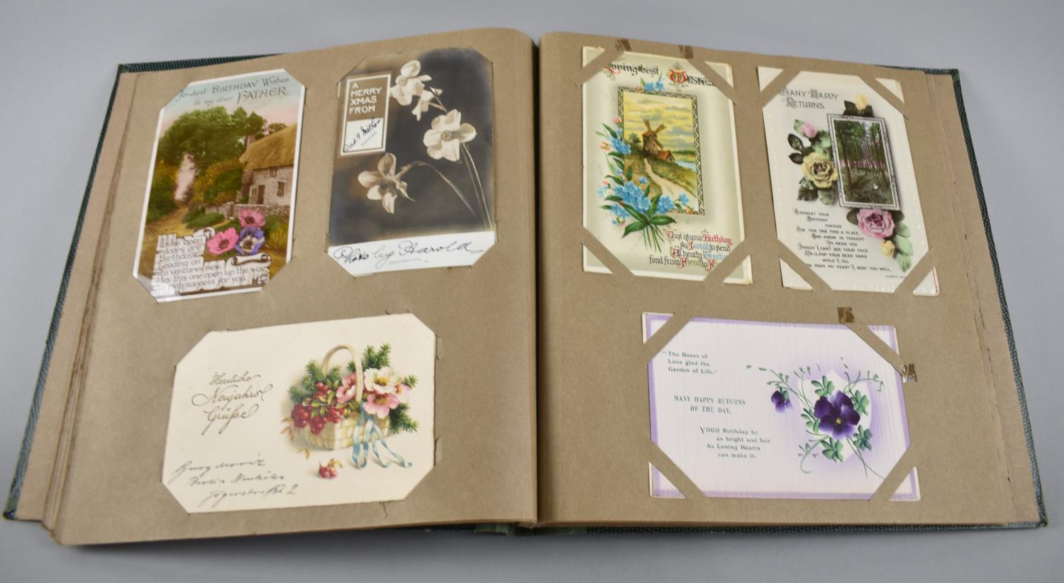 An Edwardian Postcard Album Containing Greetings Cards, Christmas Cards, Birthday Cards Etc - Image 3 of 5