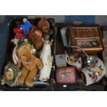 Two Boxes of Various Sundries to comprise Paddington Bear, Dolls Etc