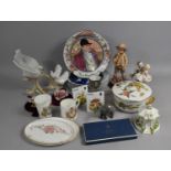 A Collection of Various Ceramics to include Portuguese Dove Figure, Coalport Cottage, Plates, Goblet