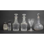 A Collection of Various Cut Glass to include Two Mallet Decanters, a Further Example, together