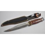 A Modern Bowie Knife with Leather Scabbard