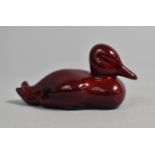 A Small Royal Doulton Flambe Study of a Duck, 8cm long