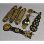 A Collection of Various Victorian Leather Straps with Various Horse Brass