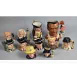 A Collection of Various Royal Doulton Character Jugs to include Laurel and Hardy, Jesse Owens Etc
