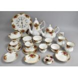 A Collection of Various Royal Albert Old Country Roses to Comprise Teapot, Coffee Pot, Plates,