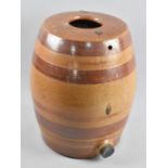 An Edwardian Treacle Glazed Ceramic Barrel, 36cm high