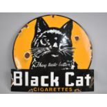 A Reproduction Enamelled Sign for Black Cat Cigarettes, 30x28cm