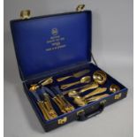 A Cased (Incomplete) Set of Solingen Gilt Cutlery