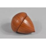 A Novelty Treen and Brass Box in the Form of an Acorn, 5cm high