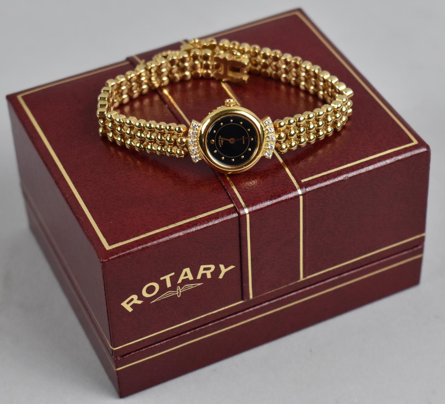 A Ladies Rotary Wrist Watch with Black Dial