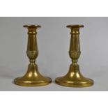 A Pair of Brass Candlesticks, 15cm high