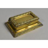 A Victorian Brass Two Division Stamp Box with Hinged Lid, 9cms Wide