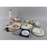 A Collection of Various Ceramics to Include Plates, Figural Ornament, Decorated Egg etc