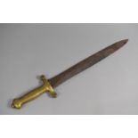 A 19th Century French Brass Handled Gladius Sword or "Cabbage Cutter", Overall Length 63cms, Stamped