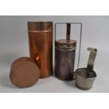 A Cylindrical Copper Military Canister within Canister to contain Flares or Explosives, Lid