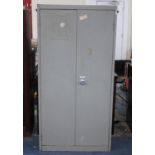 A Vintage Metal Locker Cabinet, 91cm wide