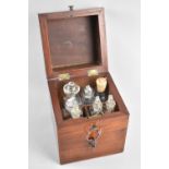 A George III Mahogany Cased Travelling Apothecary Box having Hinged Lid to Fitted Interior and