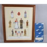 A Framed Limited Edition Military Print, Army Nursing together with a Belgian Airforce Air Sea